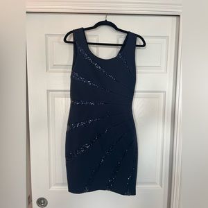 Guess Navy Sequin Bodycon Dress